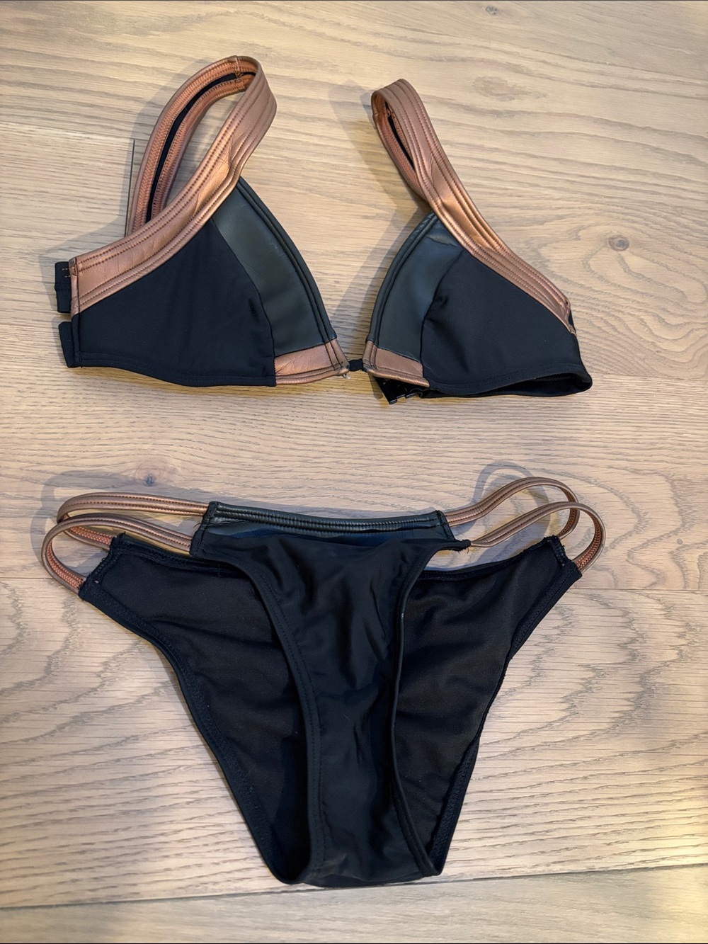O'Neill Black Bikini with Metallic Bronze Trim